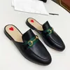 Designer Slippers Leren Loafers Mannen Vrouwen Princetown Kant Fluwelen Slipper Dames Casual Muilezels Metalen Gesp Patroon Met Doos