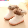 Children Warm Boots Boys Girls Winter Snow Boots with Fur 1-6 Years Kids Snow Boots Children Soft Bottom Shoes 211108