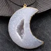 Natural agate crystal tooth original stone peach heart Star Moon Pendant Necklace irregular ore Top Drilled for Jewelry Making