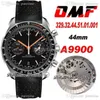 OMF A9900 Automatic Chronograph Herrklocka Moonwatch Black Dial Orange Hand 329.32.44.51.01.001 Läderrem Super Edition Klockor Puretime OM41