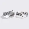 Trouwringen 1 stks Vintage Angel Demon Wing Paren voor Vrouwen Mannen Matching Trendy Belofte Gepaarde Ring Sieraden Engagement Anillos Mujer