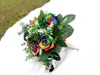 Свадебный цветок круглые радуги ленты розы свадебный букет коллекции набор 10 дюймов ручной работы шелковые цветы Рамо де ла Бода