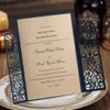 Cartões do convite do casamento do corte do laser Cartões do partido azul da marinha para o casamento cartão de aniversário do chá de fraldas do chá de panela