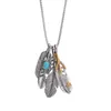 Japan and South Korea Takahashi Goro Feather Necklace men039s titanium steel student couple hip hop Eagle Claw Takahashi Leaf P5962854