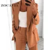 Ternos Femininos Blazers Commute Outono Elegante Office Blazer Feminino Jaqueta Preta Feminina Tamanho Grande Tailleur Femme Casaco Vintage 5XL