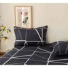 Bonenjoy 3 pcs draps-housses drap de lit simple motif géométrique couture housse de matelas avec élastique pour drap de lit double 210626