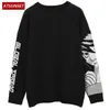 ATSUNSET Anime Girl Stickad Death Note tröja Hip Hop Streetwear Vintage Style Harajuku 210918