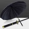 Een Stuk Roronoa Zoro Automatische Katana Paraplu Creatieve Regen Vrouwen Mannen Samurai Zwaard Ninja Mes Paraplu Winddicht Parasol H1221