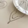 Gelaagde chokers hanger ketting cirkel kettingen bar 18k vergulde 925 sterling zilveren stempel sieraden voor vrouwen meisjes