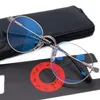 Design92 5SilvTitanium Round Glasses Frame 53-20-138 Fashion Unisex Bubba Retro-Vintage for prescription Anti-Bluelight eyewear Gold Silver Black fullset case