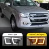 1 Set Led-dagrijverlichting Voor Isuzu D-Max 2020 2021 2022 Met Gele Richtingaanwijzer Relais auto Led Drl Dag Licht Mistlamp