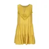 Летнее платье элегантное сексуальное V-образное вырезывание повседневная BOHO платье без рукавов винтаж желтый пляж на шнуровке Sundress женская одежда 210623