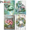 Huacan – peinture de fleurs carrées ou rondes, 5D, bricolage, broderie de diamant, Kits d'art, décorations pour la maison