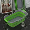 المحمولة سيليكون استحمام الطفل حمام حوض قابلة للطي حوض السلامة القط الكلب الحيوانات الأليفة اللعب أحواض الاستحمام - الأخضر