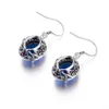 Hooks For Women 925 Whole 925 Sterling Silver Drop Earrings Sapphire Vintage Luxury Brand Jewelry