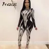 Sexy Sequin Jumpsuit Mulheres Manga Longa Bodycon Summer Outono Party Party Clubwear Playsuits Streetwear Macacao Feminino 210520