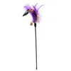 24時間Chirstmas Cat Toys Kitten Pet Teaser 38cm Turkey Feather Interactive Stick Toy With Bell Chaser Wand Gyq1066485