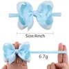 4inch 아기 bowknot 머리띠 소녀 탄성 헤어 밴드 수제 부드러운 나일론 머리띠 어린이 헤어 액세서리 아이들 머리 장식 유아 40 색