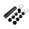 Auto Brandstoffilter 6 Inch Solvent Trap 1 / 2x28 Black Metal Gray 7 Cups + Spacer met 2 Rubber O Ringen 5 / 8-24