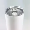 Kapaklı 20 oz Tumblers Metal Saman Süblimasyon Boşlukları Paslanmaz Çelik Konik Düz Tumblinler Bardak Kısa Su Şişeleri Kahve Kupa