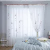 Perde Perdeler Lüks Sırf Perdeleri Oturma Odası Için Beyaz Tül Çiçek Baskı Vual Yatak Odası Nordic Gazlı Bez Pencere Dekor