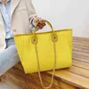 Shopping Bags Large Capacity Fashion Women Tote Modern Simple Portable Canvas Bucket Korean Version Chain Shoulder Handbag 220307