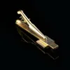 Szpilki i klipy Mężczyźni Gold Bar Clamps Classic Golden Mens Tie Pin Clip Class Business Prezenty Biżuteria Ślubna Dla Gości