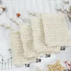 Natural Sisal Soap Bag Saver Holder Pouch Bath Toalettförsörjning Exfolierande duschnät Tvålar Förvaringspåsar Drabbstring Foaming Easy Bubble Foam Maker JY0924