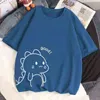 夏の特大のTシャツ原宿Y 2 Kアニメかわいい小さな恐竜パターンカワイイカジュアルTシャツトップス女性半袖TシャツG220228