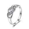 A onda forma cúbica zircônia dedo anéis de casamento para mulheres rosa cor de ouro moda marca dia natal jóias R334 R226