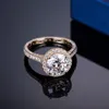 CVD HPHT LAB DIAMANT HALO RING 3CT 14K GOUD Sieraden Contament Bruiloft MS-305