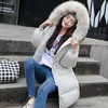 Women's Down & Parkas Winter Cotton Jacket For Women Hooded Coat Large Fur Long Neck Snow Woman Thick Army Green Outerwear Stra22