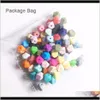 14mm Soothers Teethers Sile Hexagon Beads TingeThing Mini Bead 100st Baby Teether Chewable Nursing Necklace Jewelry Diy Pacifier HO4404872