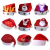 Child LED Christmas Santa Claus Hats Reindeer Snowman Cap Party Costume Xmas Gifts Night Lamp Decoration for kids adult