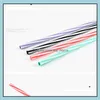 255mm 9colors Sile Spiral Stripe St Fashion Colorf Straight Pipes Tea Milk Drinks ST