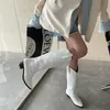 Boots SaraIris Brand Ladies Slip On Solid Mid Calf Chunky Heel Platform Women's Shoes Rome Cowboy Cowgirl Riding