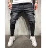 Jean skinny pour hommes, pantalon de survêtement hip hop cargo pour hommes, 211108