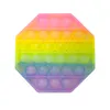 Snoepkleur Nieuwe kleur Eenhoorn Apple Cat Push Bubble Anti Stress Relief Toy Kids Rainbow Board Game Geschenken Kinderen Leuke Drukvermindering