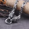 Tête de loup en acier inoxydable avec collier à chaîne carrée marteau mjolnir collier viking avec boîte en bois comme cadeau pour petit ami 2546853