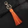 Keychains Pu Leather Tassel Keychain Elegant mode Trendy Gold Ring Key Chain for Women Bag Car Charms Accessories6435329