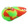 smoking pipes claw shape 3.7 inch portable Silicone hand pipe with galss bowl