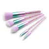 5 шт. Almaness Unicorn Crystal Makeup Щетки набор Shinny Pink Purple White Flowation Blunding Face Brush Cosmetic Make Up Tools