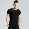 T-shirt de sport pour hommes élastique à séchage rapide Pro costume de fitness gym col rond entraînement serré costume de course X0322