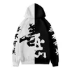 3d svart och vitt bra och onda hoodies män / kvinnor tecknade element hoodie casual barn långärmad pullover 210819