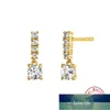 Cannmer 사각형 다이아몬드 성격 925 스털링 실버 귀걸이 쥬얼리 귀걸이 여성용 Brincos 한국어 미확급 공장 가격 전문가 디자인 품질