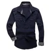 Shirts Men Cotton Casual Slim Fit Fashion Long Sleeve Military Safari Style Cargo Work Man Clothing Plus Size 5XL Men's