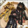 Pony Tails Holder Jewelry Jewelrykorean Style Floral Ribbon Woman Bowknot Flower Ties Scrunchies Girls Elastic Hairband Hair Aessories Drop