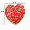 Coração vermelho, lindos pinos de flores de papoula Broche Memorial Day Brocpy Broche Royal Legião Britânica Poppy Flower Pins Crachá 1731 T2