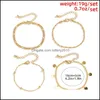 Länk JewelryLink -kedjan Boho Layered Gold Beads Armband för kvinnor Trendiga Charms Sequin -uttalande Bangle Armband till hands smyckespresent Dro
