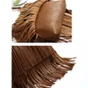 الأكياس المسائية الأزياء الأزياء FAMALE CROSSBODY CLASSION WOMONTTHERTSTHED CATTERATE مع TASSELS MESSENGER216I